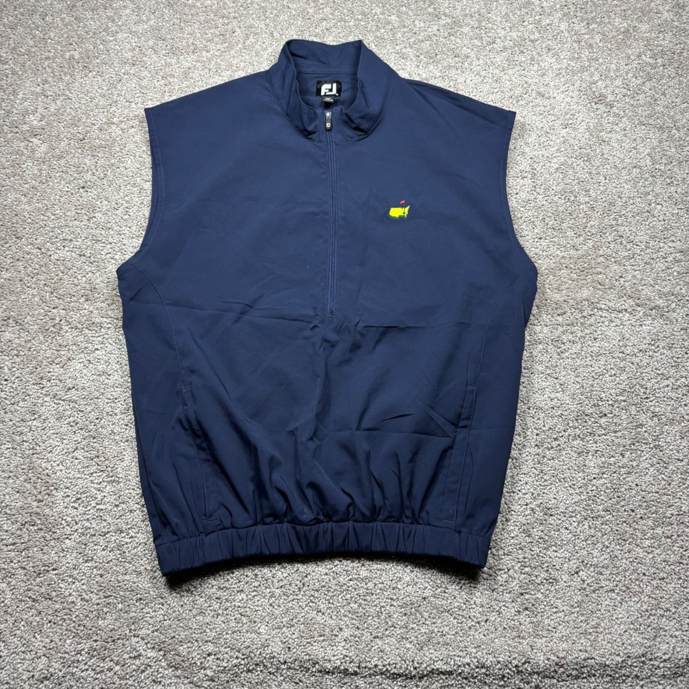 FootJoy Masters Tournament Golf Vest Mens Medium Navy Blue 1/4 Zip 1009483